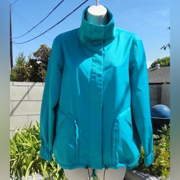 St. John Satin Drawstring Teal Jacket Size XL NWT! - Picture 3 of 5